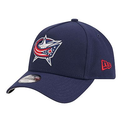 Youth New Era Navy Columbus Blue Jackets 9FORTY A-Frame Adjustable Hat