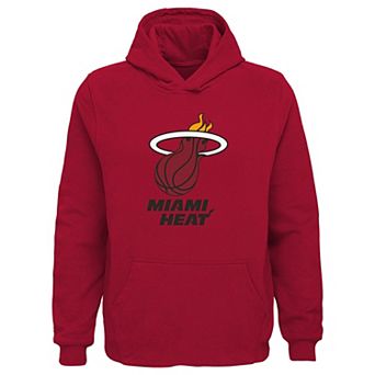 Youth Outerstuff Red Miami Heat Primary Logo Pullover Hoodie