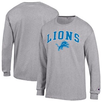 Men's Champion Gray Detroit Lions Arch Over Logo Long Sleeve T-Shirt