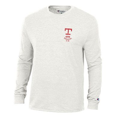 Men's Champion White Texas Rangers Cooperstown Winning Tradition Tri-Blend Long Sleeve T-Shirt