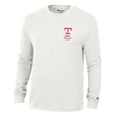 Men's Champion White Texas Rangers Cooperstown Winning Tradition Tri-Blend Long Sleeve T-Shirt