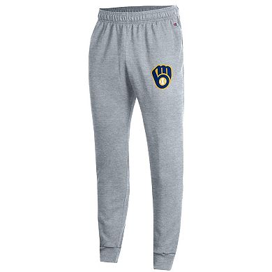 Men's Champion Heather Gray Milwaukee Brewers Powerblend Joggers