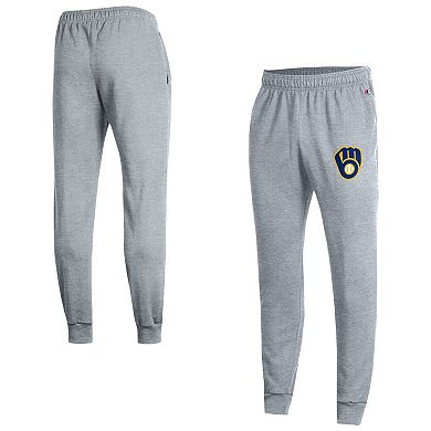 Men's Champion Heather Gray Milwaukee Brewers Powerblend Joggers