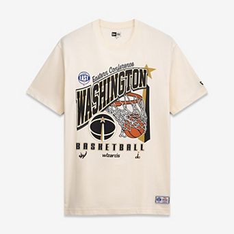 Men's New Era Cream Washington Wizards Oversized City Edition Remix Vintage T-Shirt