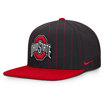 Men's Nike Black Ohio State Buckeyes 2026 Primetime Pin Stripe 2-Tone Snapback Hat