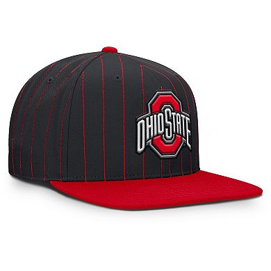 Men's Nike Black Ohio State Buckeyes 2026 Primetime Pin Stripe 2-Tone Snapback Hat