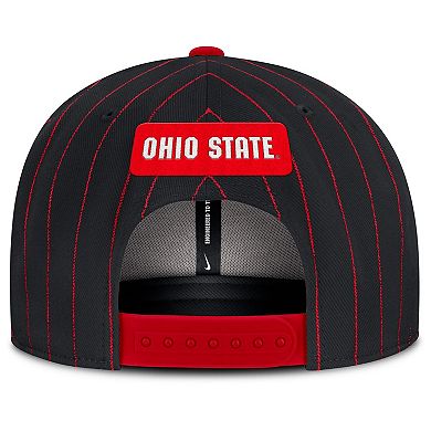 Men's Nike Black Ohio State Buckeyes 2026 Primetime Pin Stripe 2-Tone Snapback Hat