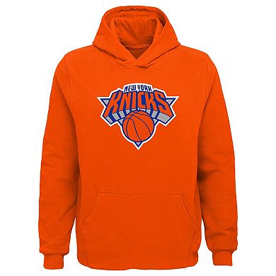 Youth Outerstuff Orange New York Knicks Primary Logo Pullover Hoodie