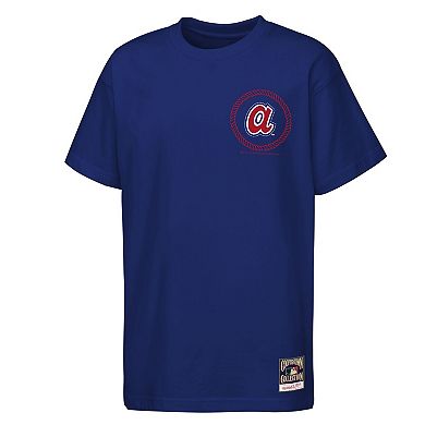 Youth Mitchell & Ness Navy Atlanta Braves Cooperstown Rodeo Rope T-Shirt