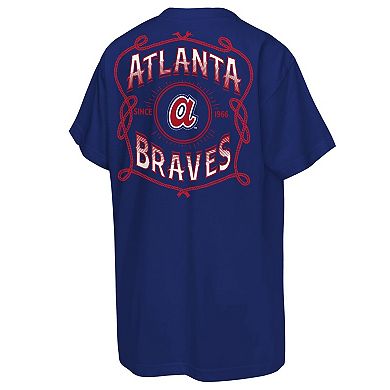 Youth Mitchell & Ness Navy Atlanta Braves Cooperstown Rodeo Rope T-Shirt