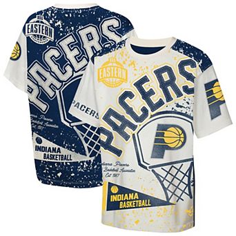 Youth Outerstuff Cream Indiana Pacers Top Player All-Over-Print T-Shirt