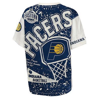 Youth Outerstuff Cream Indiana Pacers Top Player All-Over-Print T-Shirt