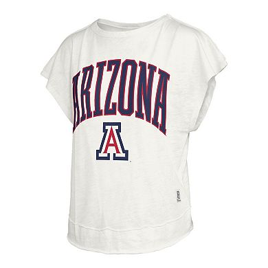 Women's Pressbox Cream Arizona Wildcats Nelson Movement Open Back Slub T-Shirt