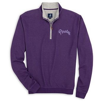 Men's johnnie-O Purple ECU Pirates Powder Purple Sully Tri-Blend Quarter-Zip Pullover
