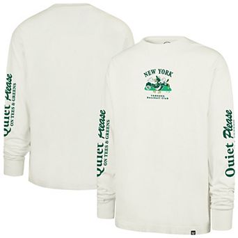 Men's '47 Cream New York Yankees Quiet Please Foundation Long Sleeve T-Shirt