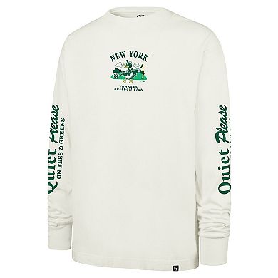 Men's '47 Cream New York Yankees Quiet Please Foundation Long Sleeve T-Shirt