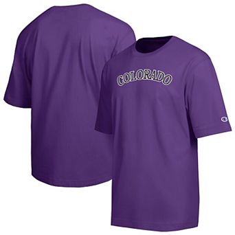 Men's Champion Purple Colorado Rockies All Star Chenille Wordmark T-Shirt