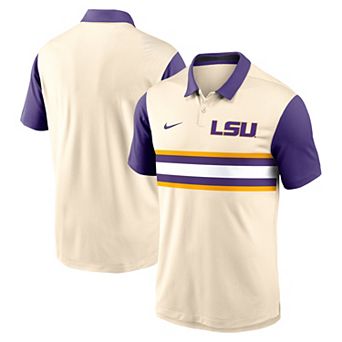 Men's Nike Natural/Purple LSU Tigers Vapor Primary Logo Dri-FIT Polo