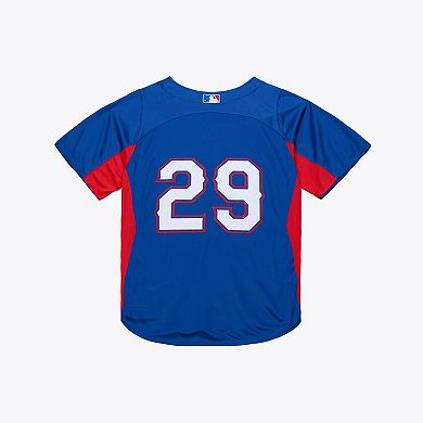 Men's Mitchell & Ness Adrian Beltre Royal Texas Rangers Cooperstown Mesh Batting Practice Button-Up Jersey