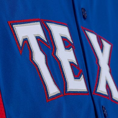 Men's Mitchell & Ness Adrian Beltre Royal Texas Rangers Cooperstown Mesh Batting Practice Button-Up Jersey