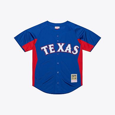 Men's Mitchell & Ness Adrian Beltre Royal Texas Rangers Cooperstown Mesh Batting Practice Button-Up Jersey