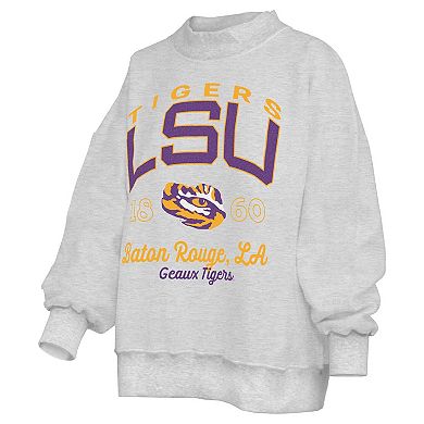 Women's Pressbox Gray LSU Tigers Reversible Sweatshirt