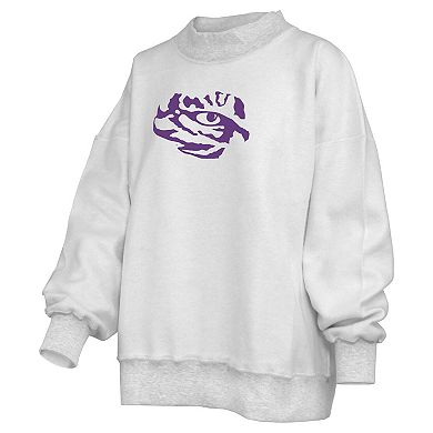 Women's Pressbox Gray LSU Tigers Reversible Sweatshirt