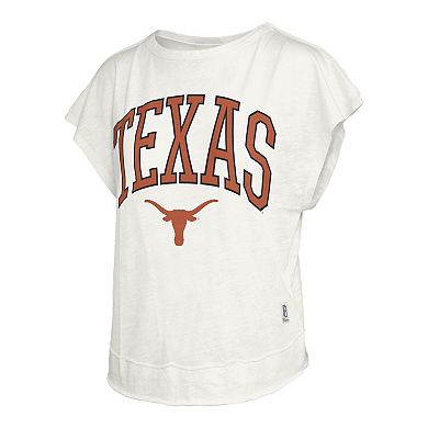 Women's Pressbox Cream Texas Longhorns Nelson Movement Open Back Slub T-Shirt