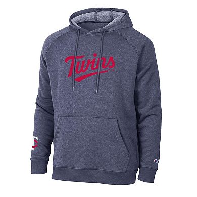 Men's Champion Navy Minnesota Twins Triumph Tri-Blend Raglan Hoodie