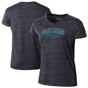 Women's Champion Black Carolina Panthers Triumph Tri-Blend V-Neck T-Shirt