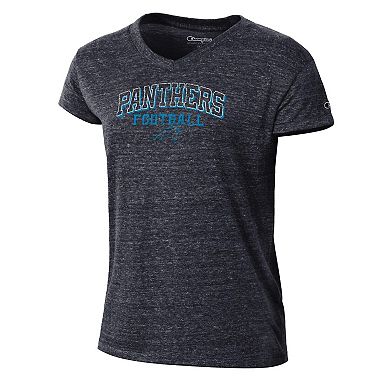 Women's Champion Black Carolina Panthers Triumph Tri-Blend V-Neck T-Shirt