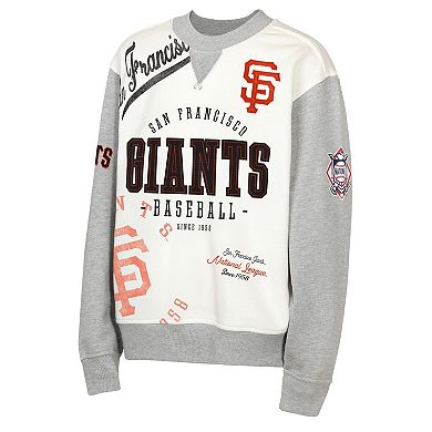 Youth Outerstuff Cream/Gray San Francisco Giants Big League Power Hit Fleece Sweatshirt