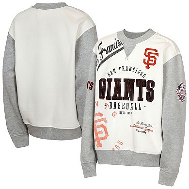 Youth Outerstuff Cream/Gray San Francisco Giants Big League Power Hit Fleece Sweatshirt
