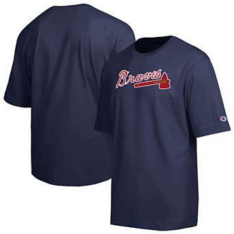 Men's Champion Navy Atlanta Braves All Star Chenille Wordmark T-Shirt
