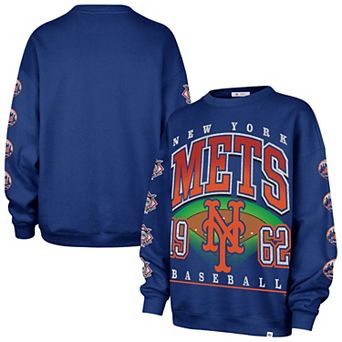 Women's '47 Royal New York Mets Trendy Team Go Big Oversized Sweatshirt