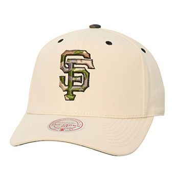 Unisex Mitchell & Ness Cream San Francisco Giants Camo Logo Pro Crown Snapback Hat