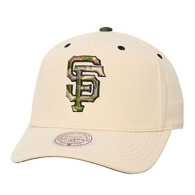 Unisex Mitchell & Ness Cream San Francisco Giants Camo Logo Pro Crown Snapback Hat