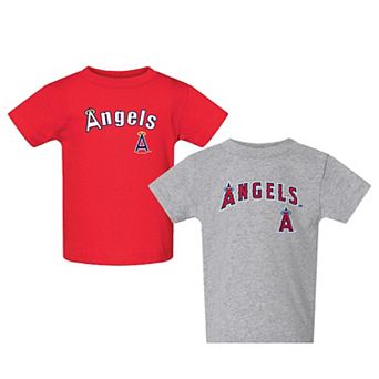 Toddler Red/Gray Los Angeles Angels Logo 2-Pack T-Shirt Set
