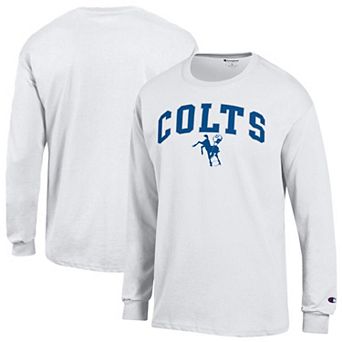 Men's Champion White Indianapolis Colts Arch Over Logo Long Sleeve T-Shirt