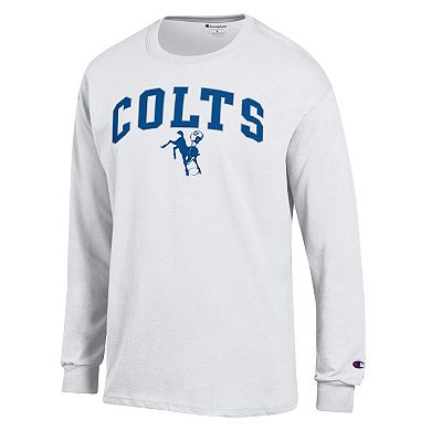 Men's Champion White Indianapolis Colts Arch Over Logo Long Sleeve T-Shirt