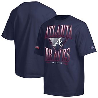 Men's Champion Navy Atlanta Braves Traditions Two Locations T-Shirt