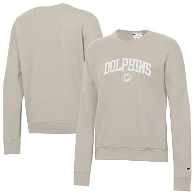 Women's Champion Light Brown Miami Dolphins Powerblend Cocoa Butter Fleece Sweatshirt