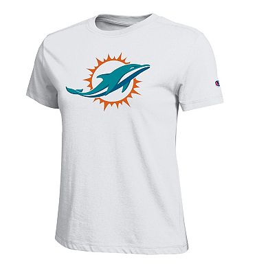 Women's Champion White Miami Dolphins Logo T-Shirt