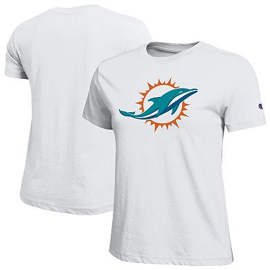 Women's Champion White Miami Dolphins Logo T-Shirt