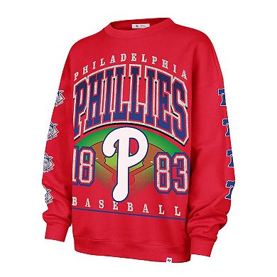 Women's '47 Red Philadelphia Phillies Trendy Team Go Big Oversized Sweatshirt