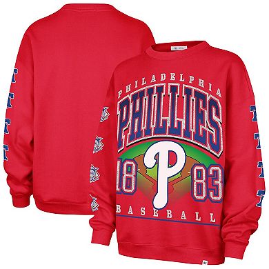 Women's '47 Red Philadelphia Phillies Trendy Team Go Big Oversized Sweatshirt