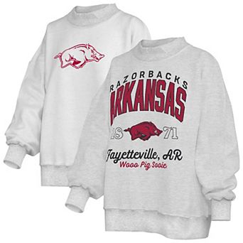 Women's Pressbox Gray Arkansas Razorbacks Reversible Sweatshirt