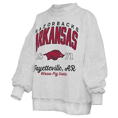 Women's Pressbox Gray Arkansas Razorbacks Reversible Sweatshirt