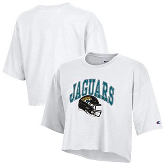 Women's Champion White Jacksonville Jaguars Boyfriend Cropped T-Shirt