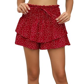 Women's High-Waisted Polka Dot Print Casual Shorts
